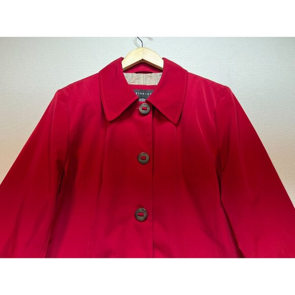 Braetan Women's Preppy Button Front Trench Coat Long Sleeve Size XL Red - Picture 4 of 10